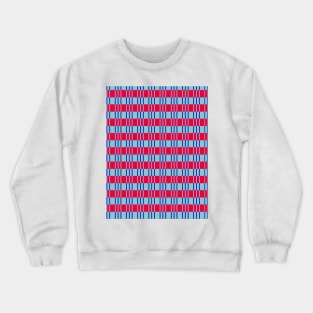 Striped basket pattern red and blue country style Crewneck Sweatshirt